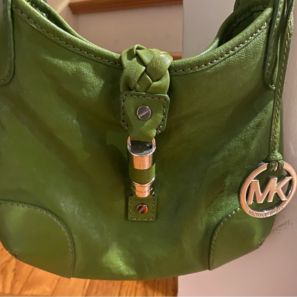 Green Michael Kors Leather Cross-body